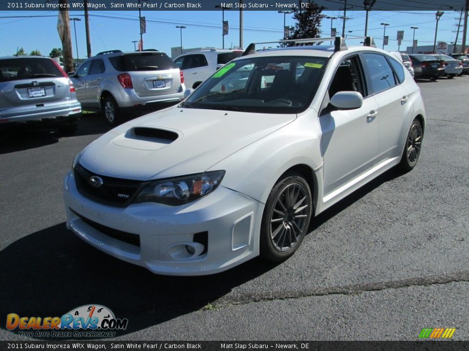 2011 Subaru Impreza WRX Wagon Satin White Pearl / Carbon Black Photo #2