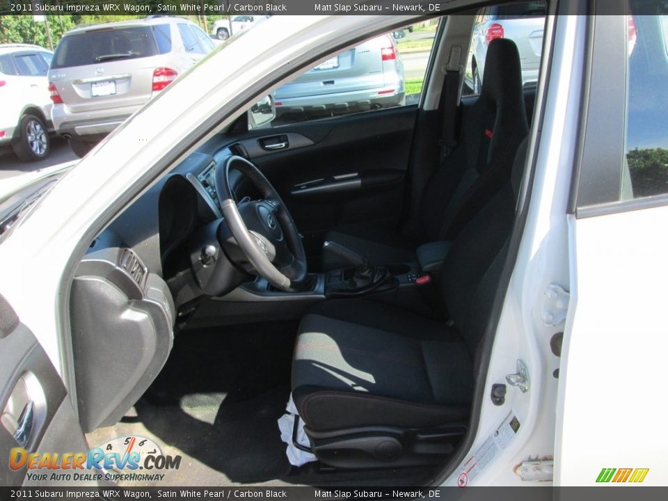 2011 Subaru Impreza WRX Wagon Satin White Pearl / Carbon Black Photo #13