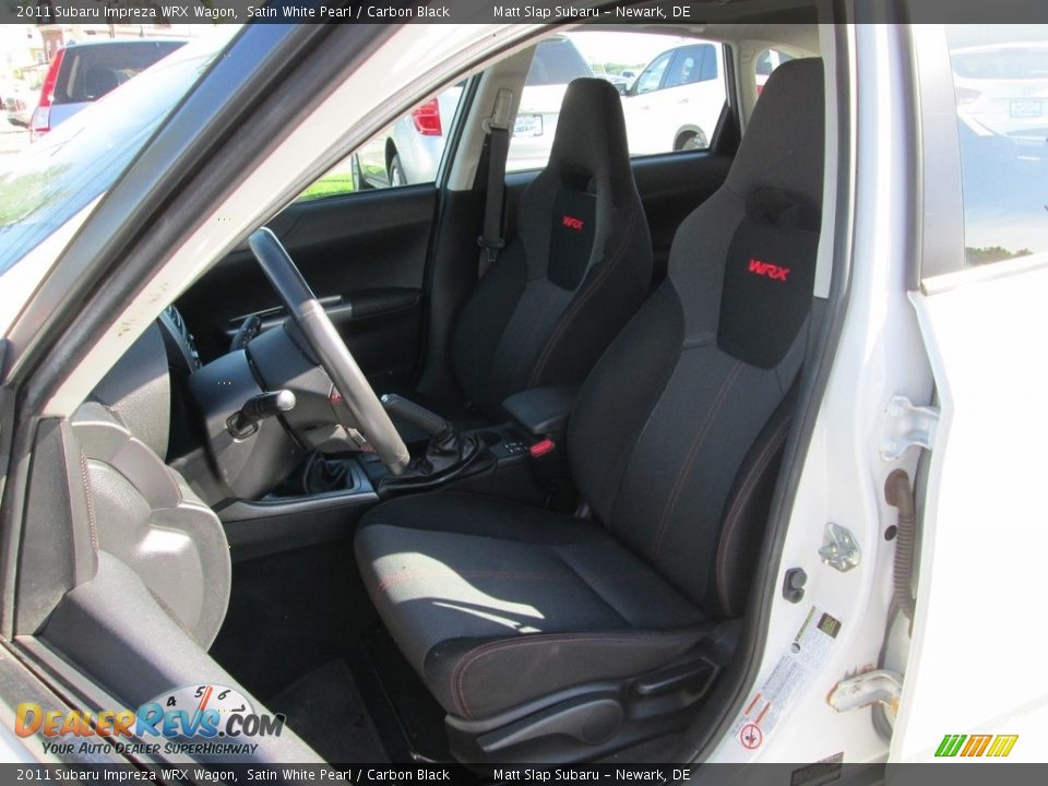 2011 Subaru Impreza WRX Wagon Satin White Pearl / Carbon Black Photo #17