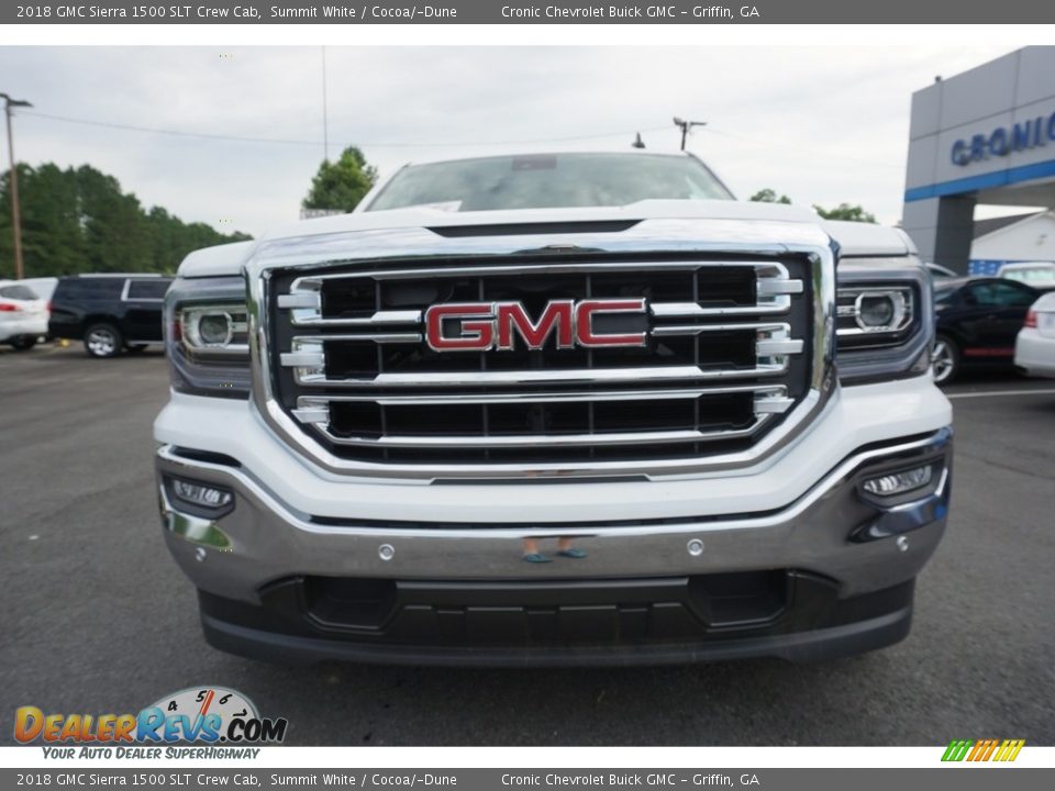 2018 GMC Sierra 1500 SLT Crew Cab Summit White / Cocoa/­Dune Photo #2