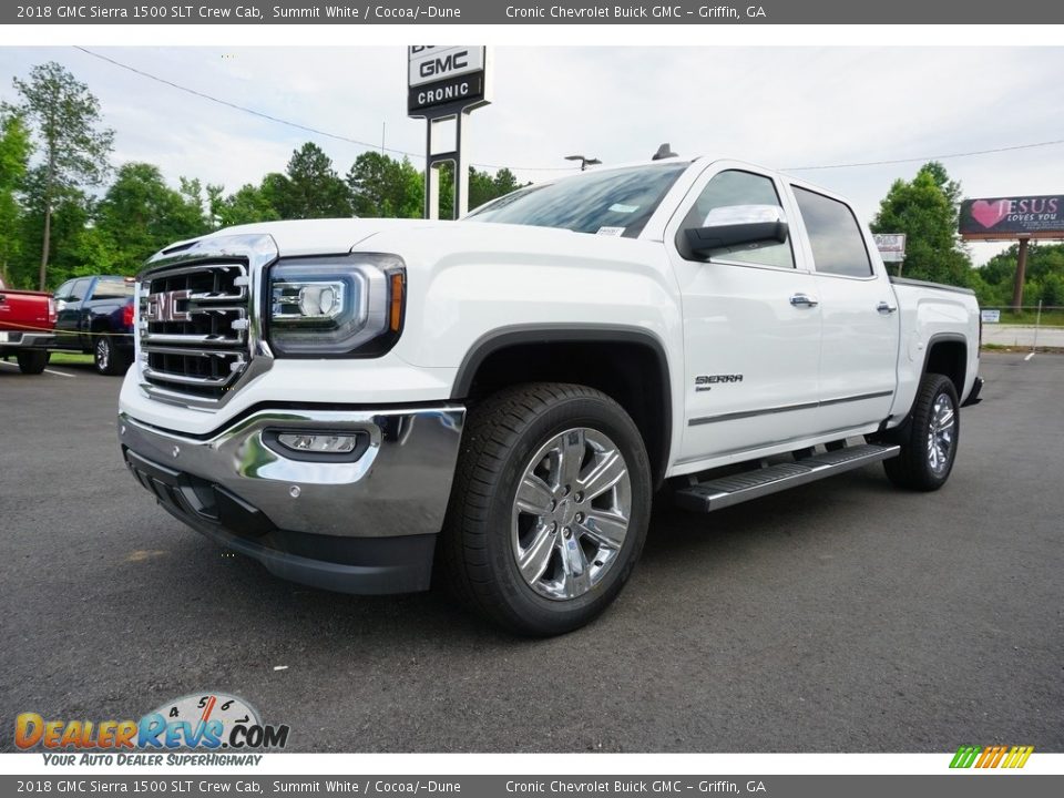 2018 GMC Sierra 1500 SLT Crew Cab Summit White / Cocoa/­Dune Photo #3