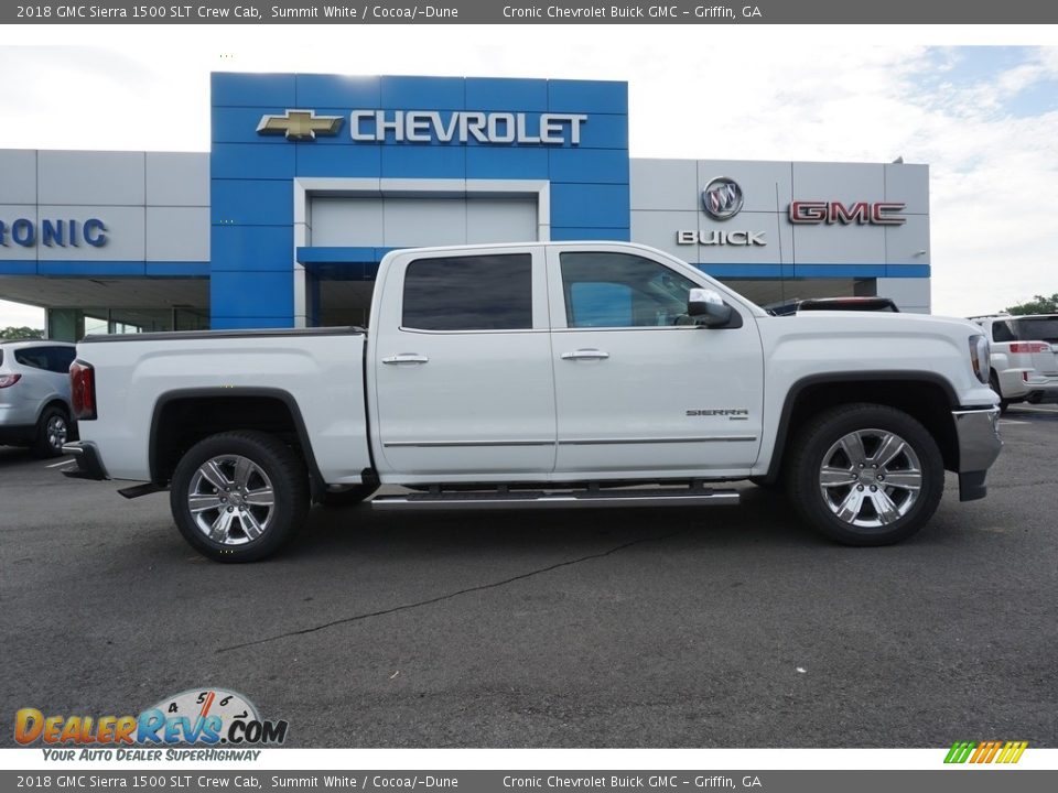 2018 GMC Sierra 1500 SLT Crew Cab Summit White / Cocoa/­Dune Photo #9