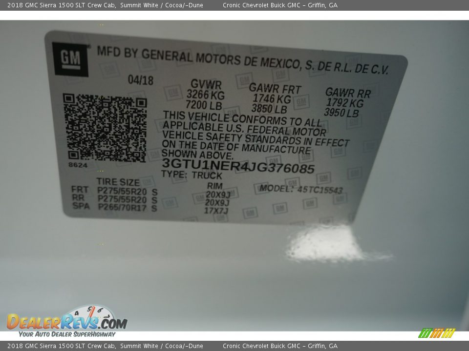 2018 GMC Sierra 1500 SLT Crew Cab Summit White / Cocoa/­Dune Photo #13