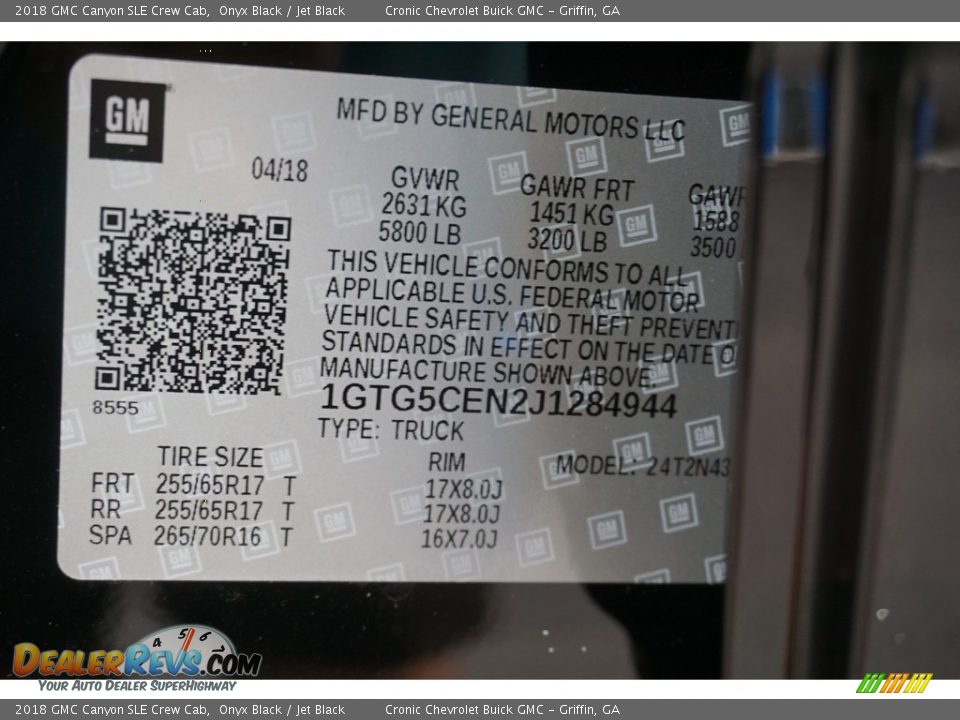 2018 GMC Canyon SLE Crew Cab Onyx Black / Jet Black Photo #15