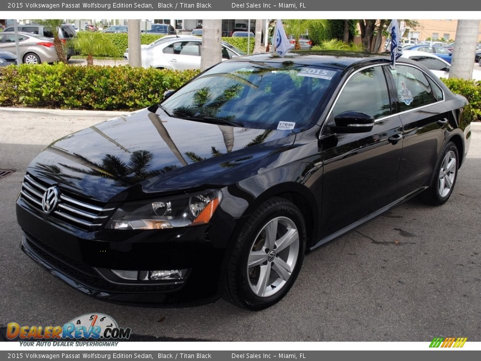 2015 Volkswagen Passat Wolfsburg Edition Sedan Black / Titan Black Photo #2