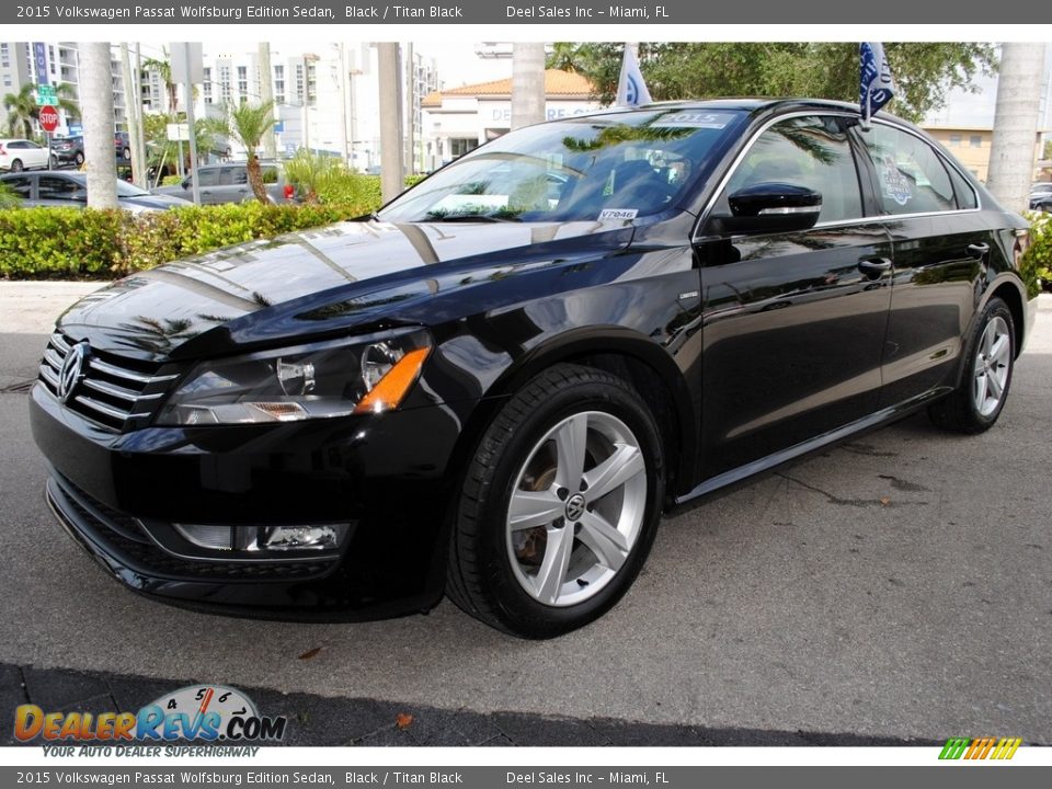2015 Volkswagen Passat Wolfsburg Edition Sedan Black / Titan Black Photo #3