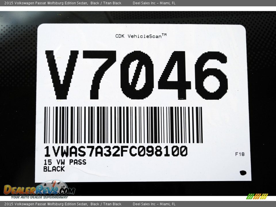 2015 Volkswagen Passat Wolfsburg Edition Sedan Black / Titan Black Photo #18