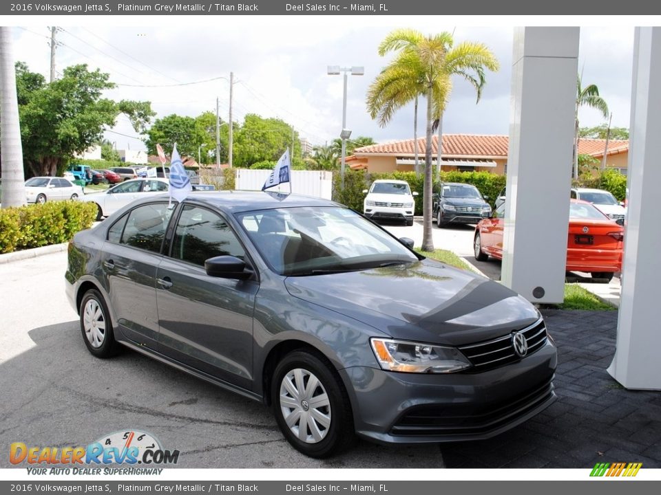 2016 Volkswagen Jetta S Platinum Grey Metallic / Titan Black Photo #1