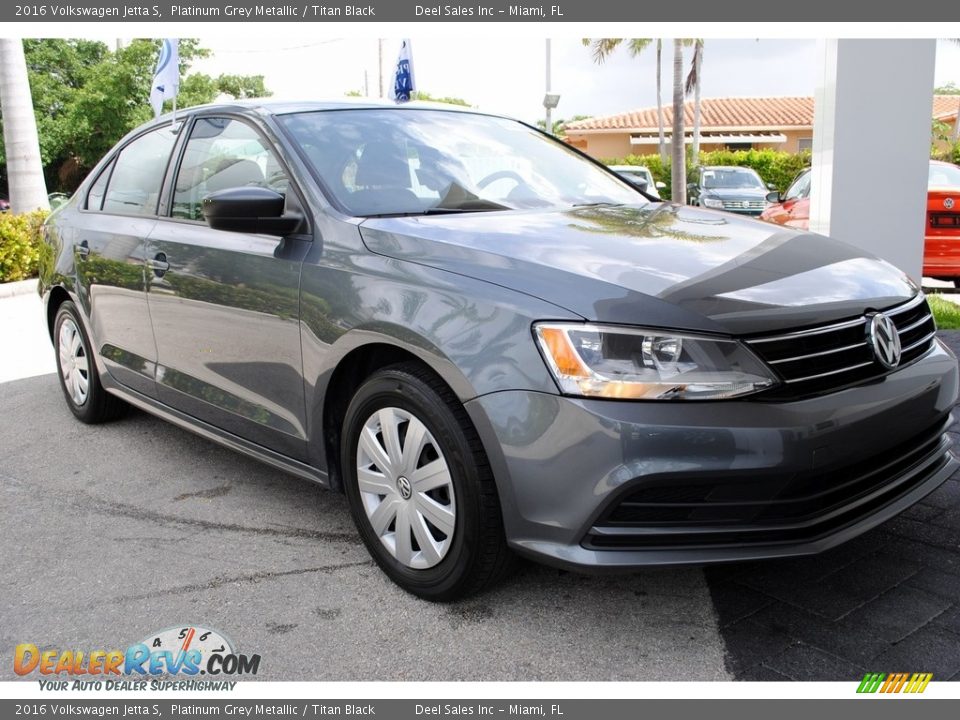 2016 Volkswagen Jetta S Platinum Grey Metallic / Titan Black Photo #2