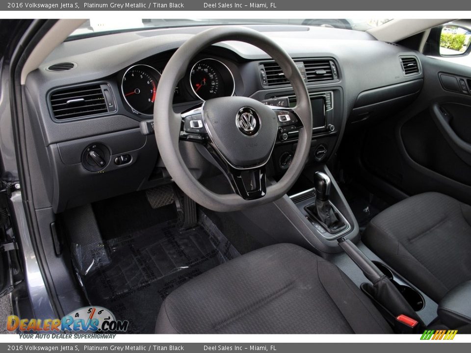 2016 Volkswagen Jetta S Platinum Grey Metallic / Titan Black Photo #16