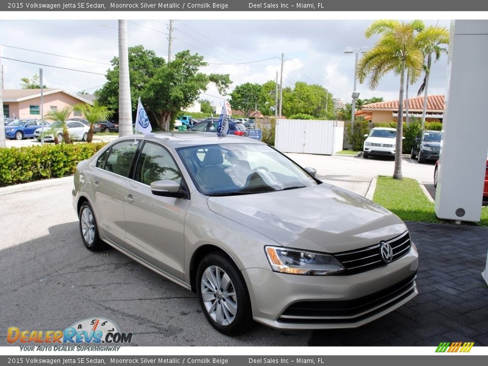 2015 Volkswagen Jetta SE Sedan Moonrock Silver Metallic / Cornsilk Beige Photo #1