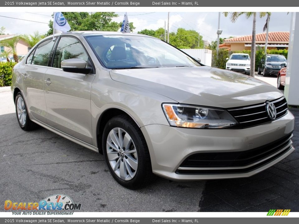 2015 Volkswagen Jetta SE Sedan Moonrock Silver Metallic / Cornsilk Beige Photo #2
