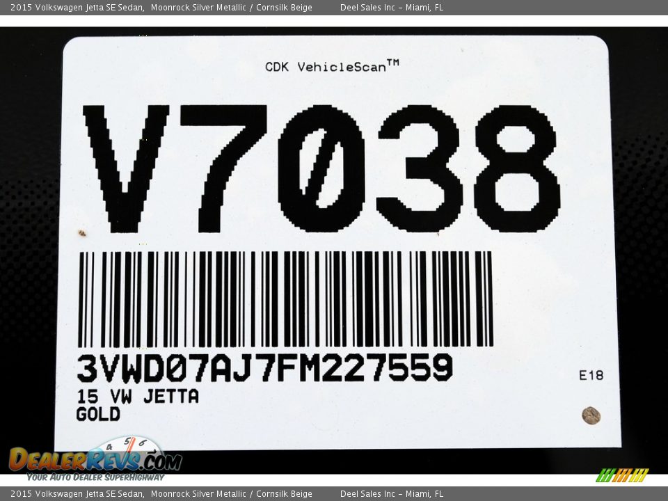 2015 Volkswagen Jetta SE Sedan Moonrock Silver Metallic / Cornsilk Beige Photo #20