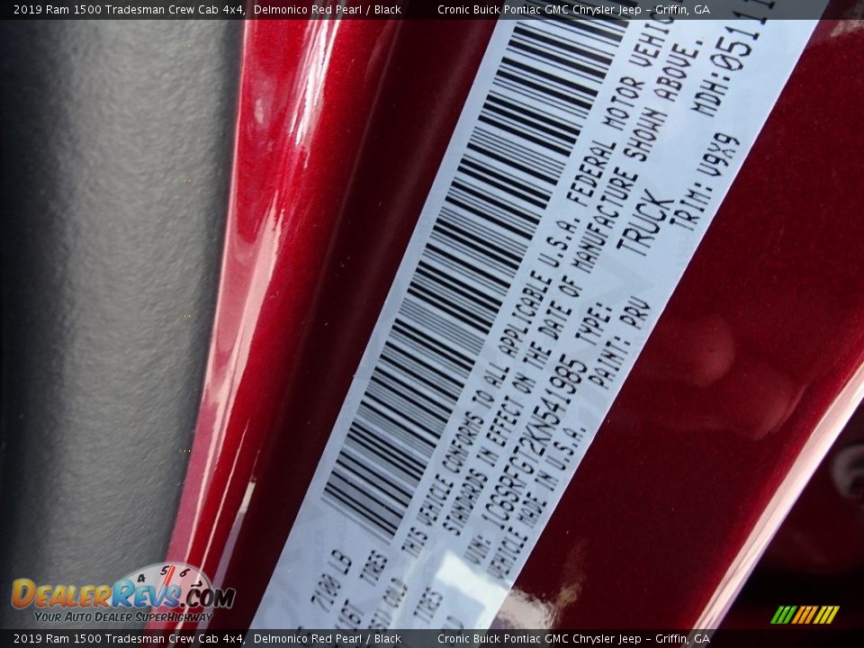 2019 Ram 1500 Tradesman Crew Cab 4x4 Delmonico Red Pearl / Black Photo #16