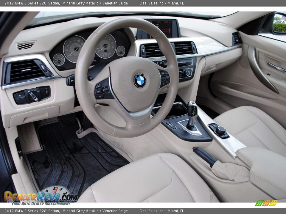2012 BMW 3 Series 328i Sedan Mineral Grey Metallic / Venetian Beige Photo #16