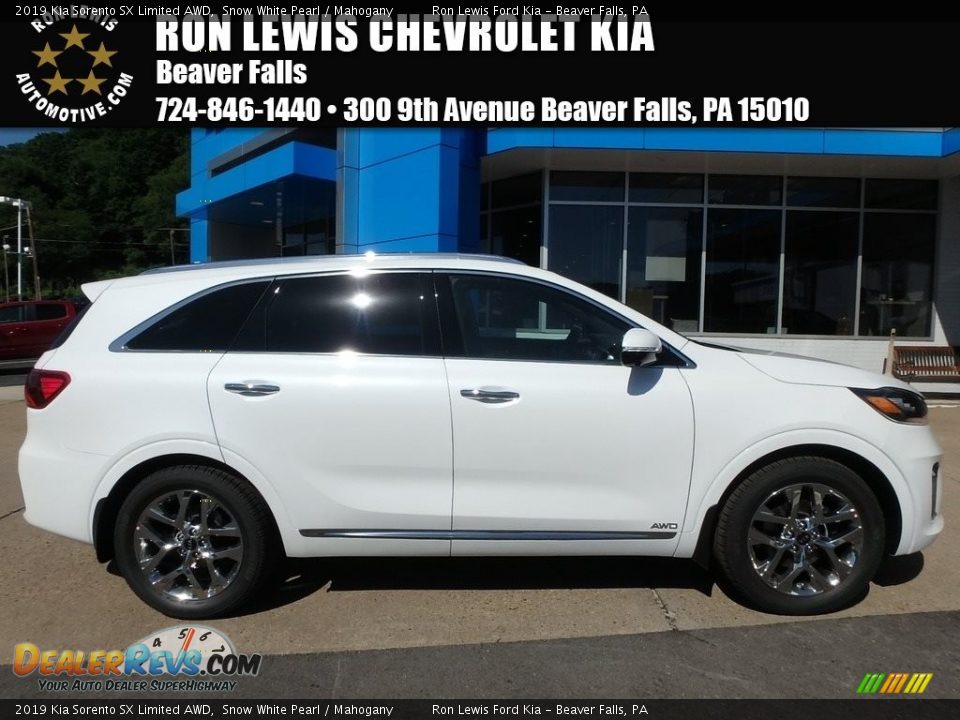 2019 Kia Sorento SX Limited AWD Snow White Pearl / Mahogany Photo #1