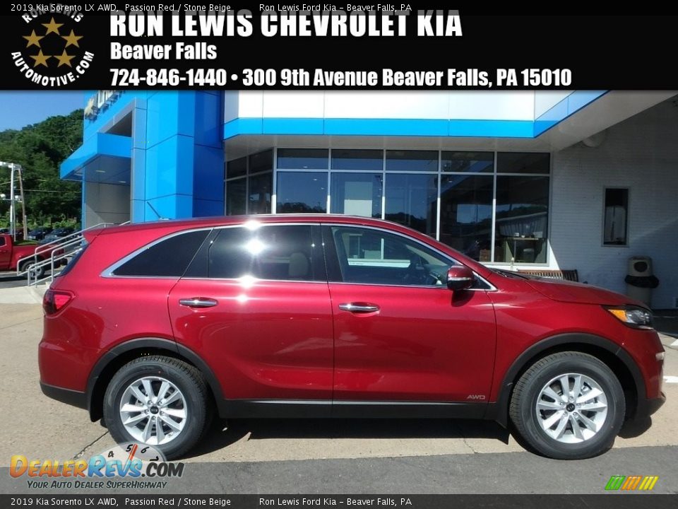 2019 Kia Sorento LX AWD Passion Red / Stone Beige Photo #1
