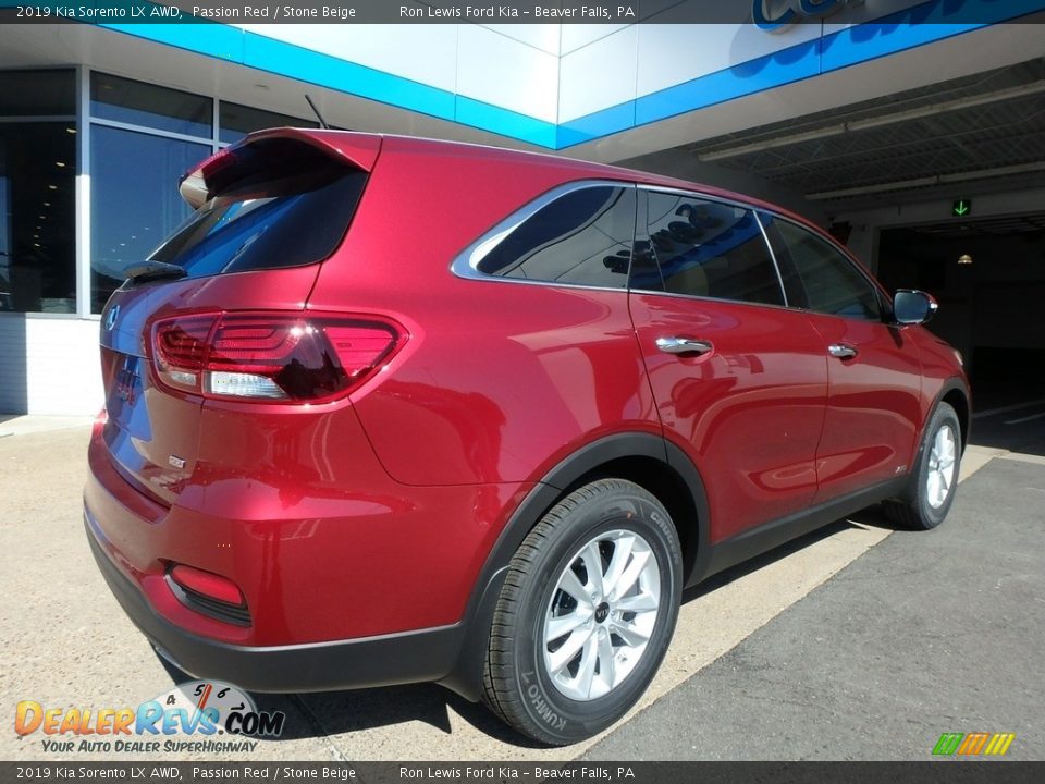 2019 Kia Sorento LX AWD Passion Red / Stone Beige Photo #3