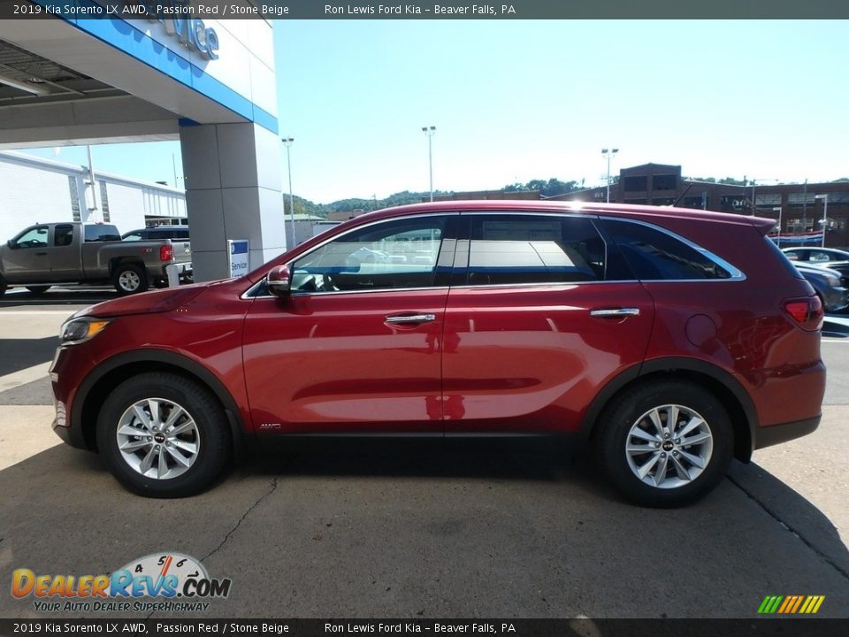 2019 Kia Sorento LX AWD Passion Red / Stone Beige Photo #7