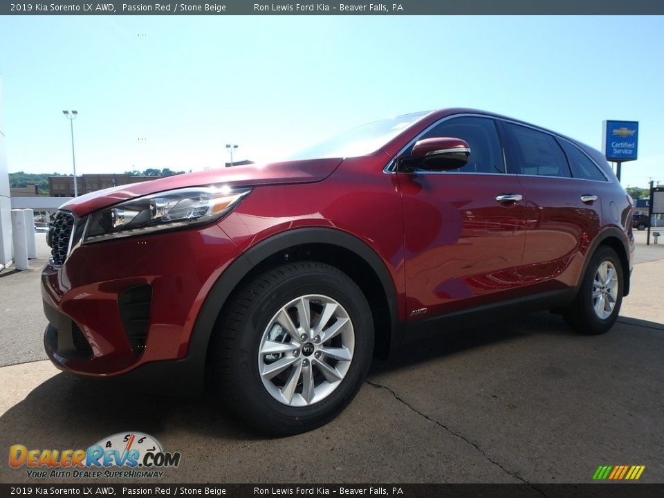 2019 Kia Sorento LX AWD Passion Red / Stone Beige Photo #8