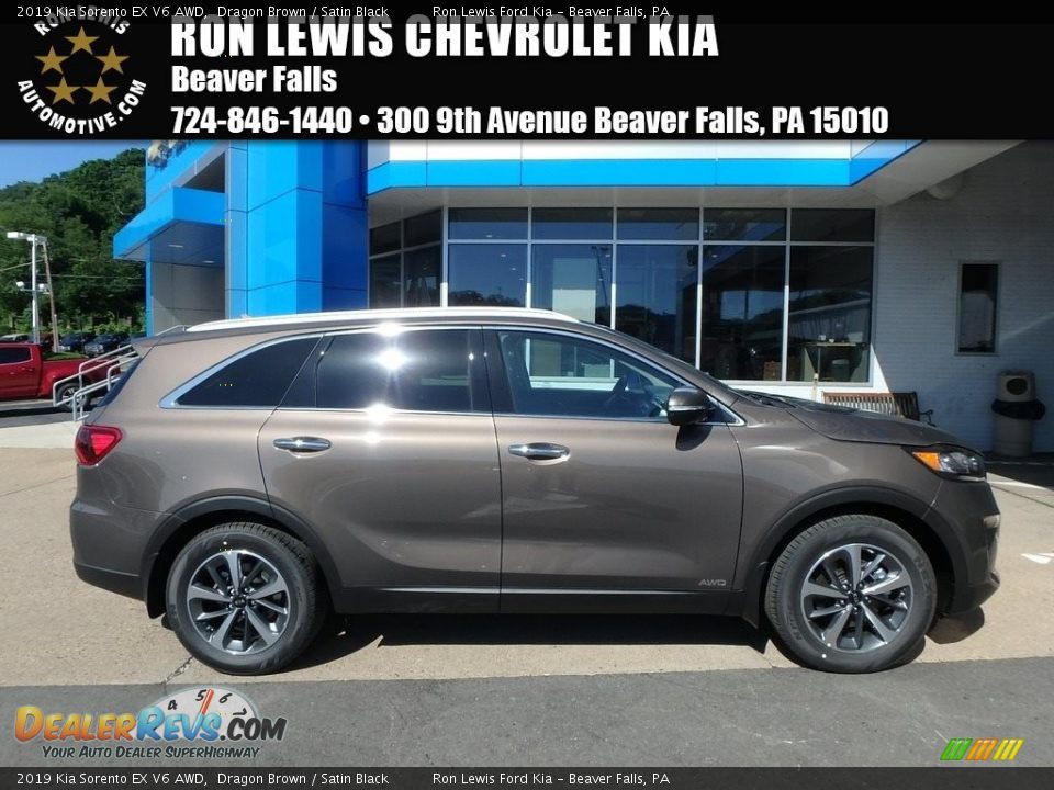 2019 Kia Sorento EX V6 AWD Dragon Brown / Satin Black Photo #1