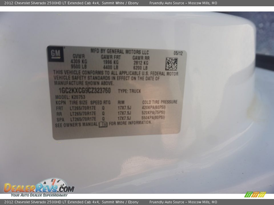 2012 Chevrolet Silverado 2500HD LT Extended Cab 4x4 Summit White / Ebony Photo #36