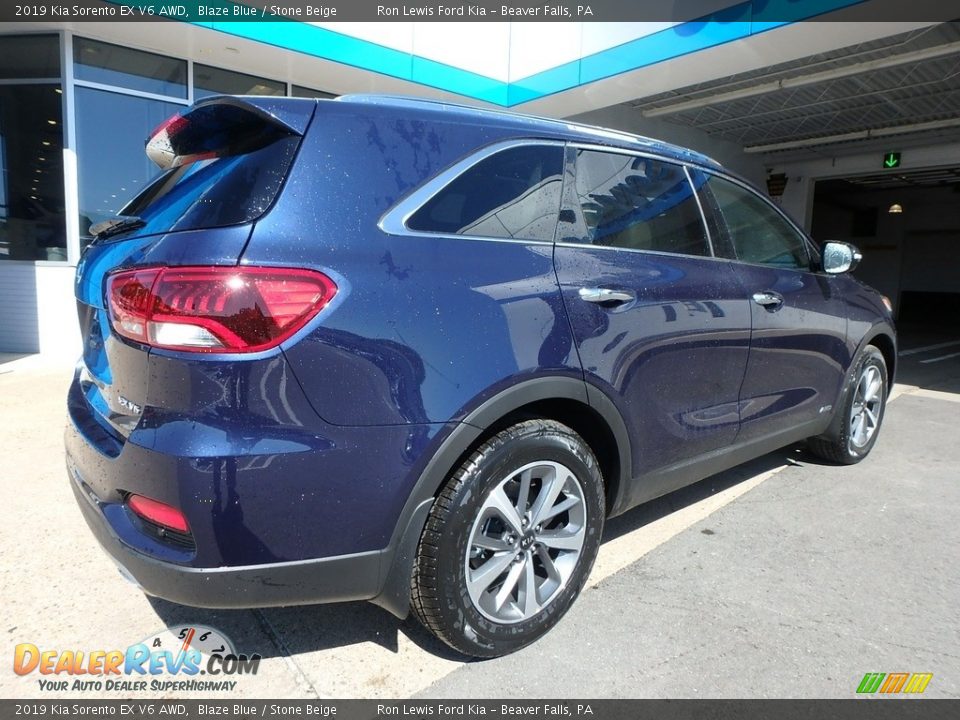 2019 Kia Sorento EX V6 AWD Blaze Blue / Stone Beige Photo #3