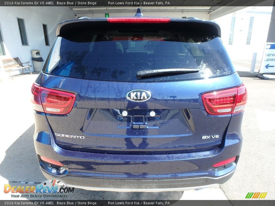 2019 Kia Sorento EX V6 AWD Blaze Blue / Stone Beige Photo #4