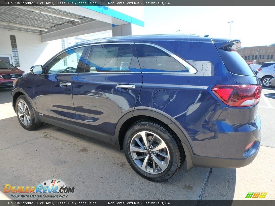 2019 Kia Sorento EX V6 AWD Blaze Blue / Stone Beige Photo #5