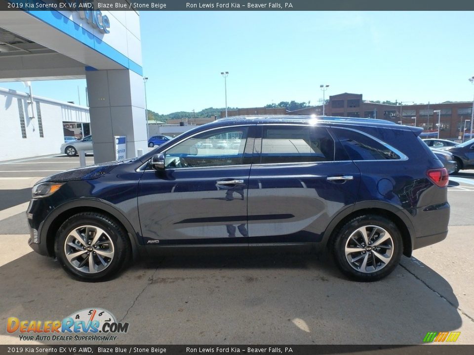 2019 Kia Sorento EX V6 AWD Blaze Blue / Stone Beige Photo #6