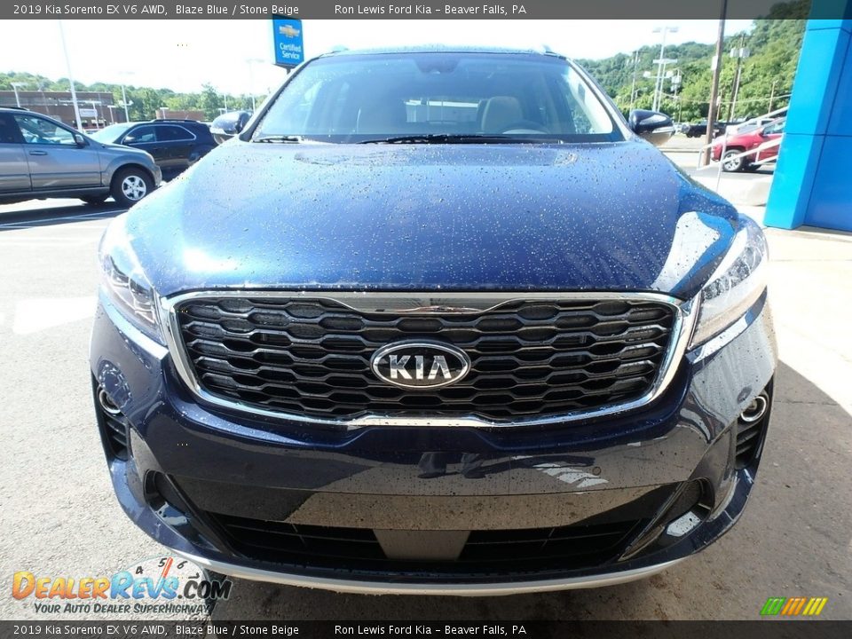 2019 Kia Sorento EX V6 AWD Blaze Blue / Stone Beige Photo #8
