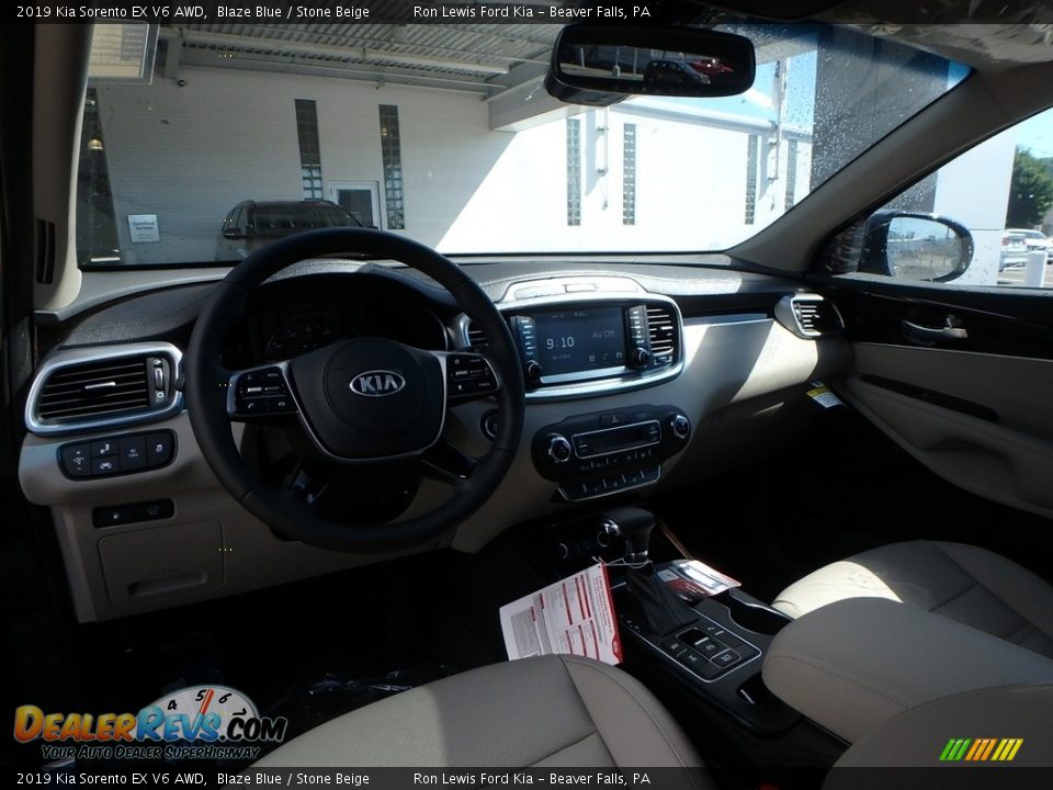 2019 Kia Sorento EX V6 AWD Blaze Blue / Stone Beige Photo #12