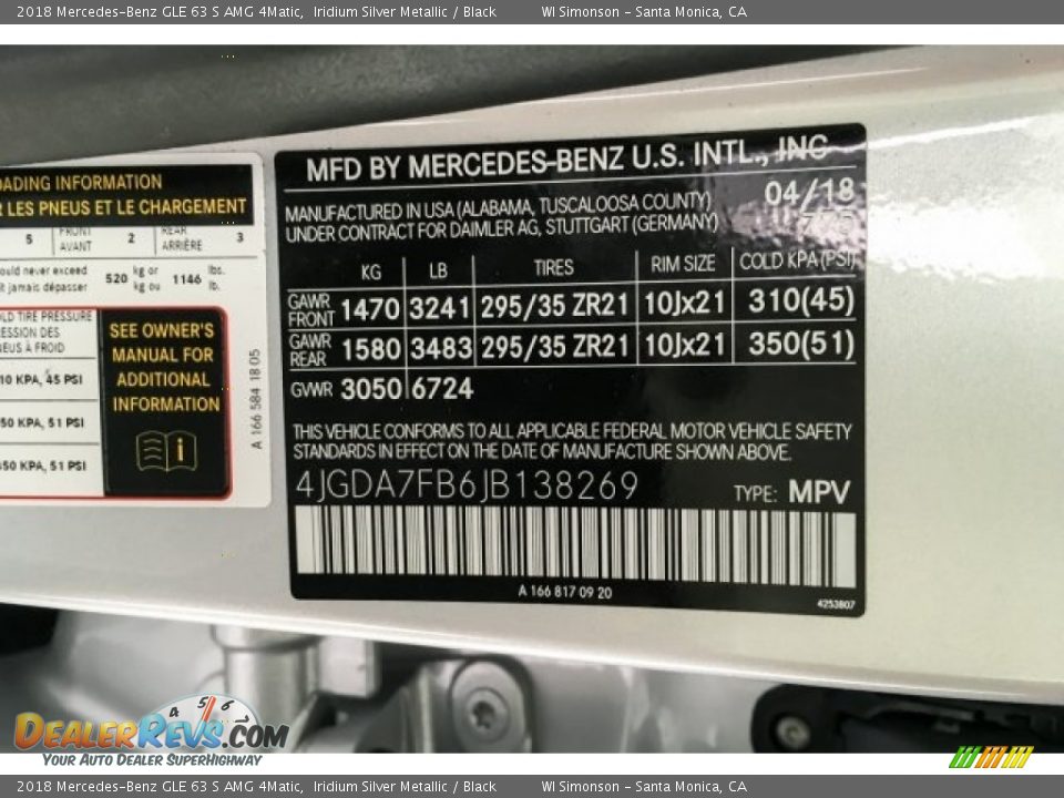 2018 Mercedes-Benz GLE 63 S AMG 4Matic Iridium Silver Metallic / Black Photo #23