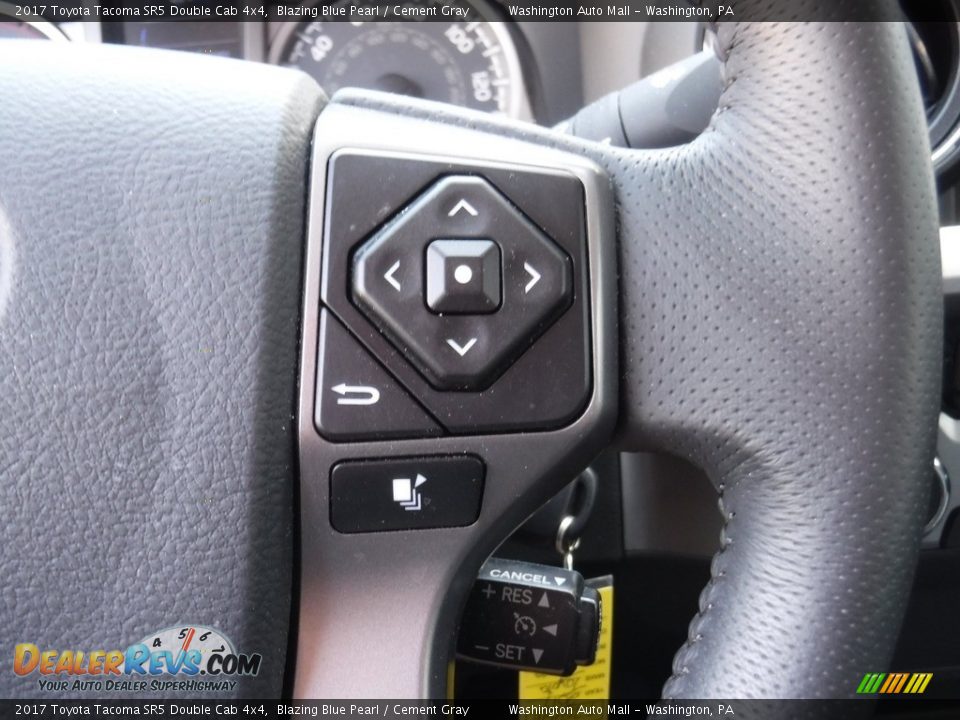 2017 Toyota Tacoma SR5 Double Cab 4x4 Blazing Blue Pearl / Cement Gray Photo #24