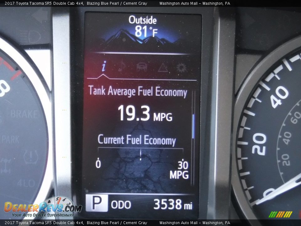 2017 Toyota Tacoma SR5 Double Cab 4x4 Blazing Blue Pearl / Cement Gray Photo #30