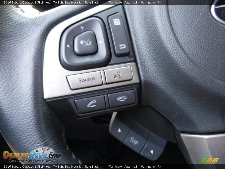 2016 Subaru Outback 2.5i Limited Twilight Blue Metallic / Slate Black Photo #20
