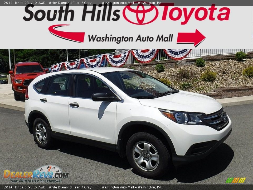 2014 Honda CR-V LX AWD White Diamond Pearl / Gray Photo #1