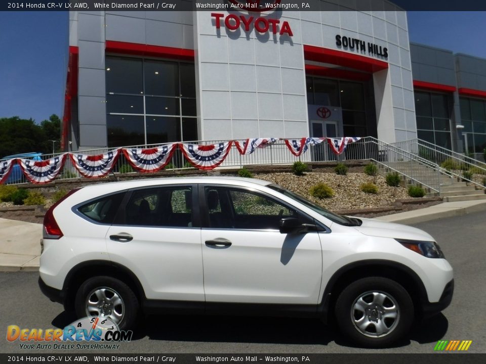 2014 Honda CR-V LX AWD White Diamond Pearl / Gray Photo #2