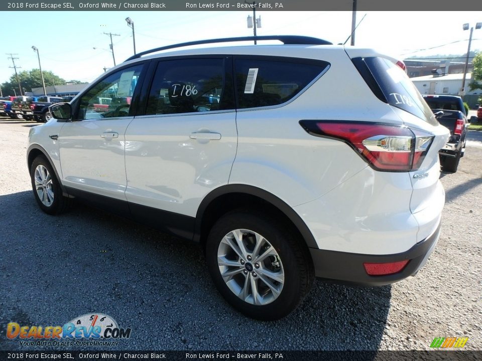 2018 Ford Escape SEL Oxford White / Charcoal Black Photo #7