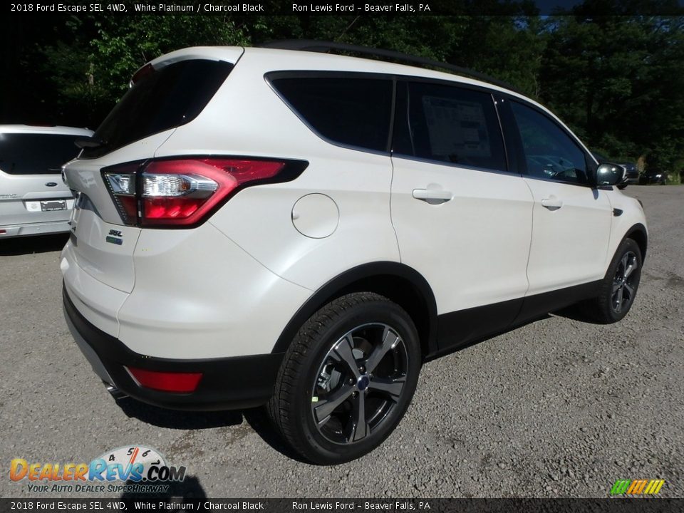 2018 Ford Escape SEL 4WD White Platinum / Charcoal Black Photo #3