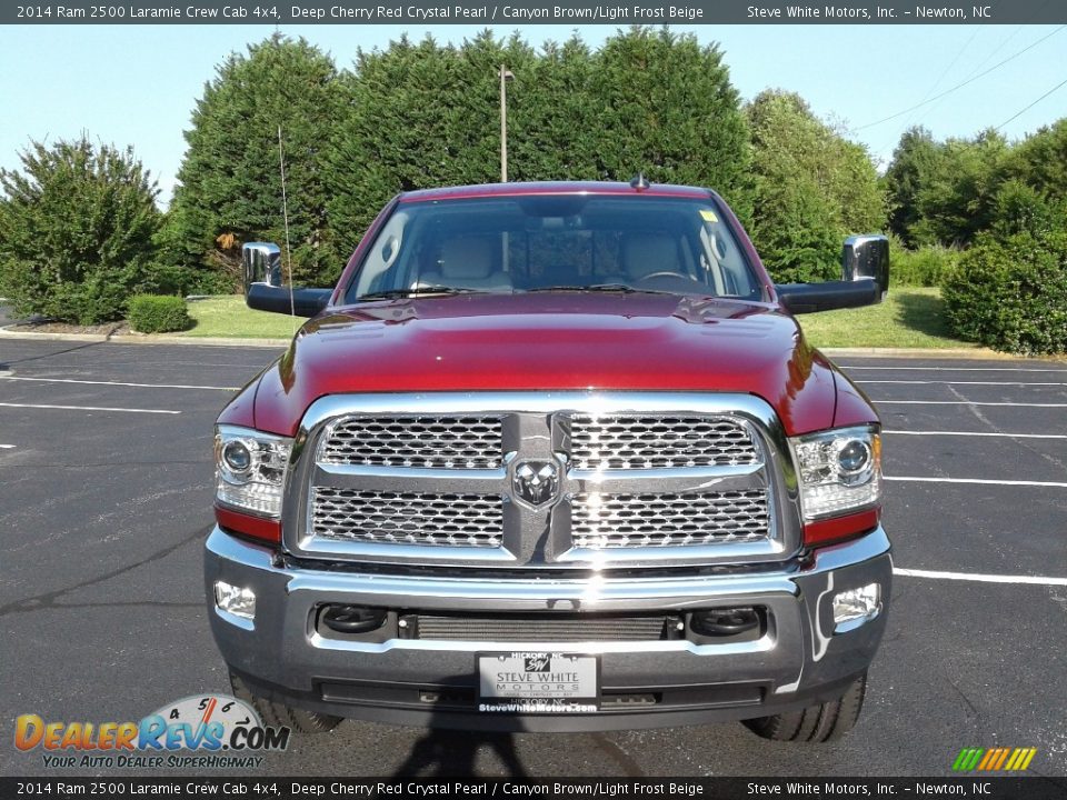 2014 Ram 2500 Laramie Crew Cab 4x4 Deep Cherry Red Crystal Pearl / Canyon Brown/Light Frost Beige Photo #3