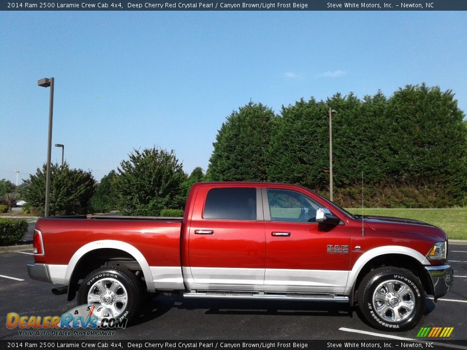 2014 Ram 2500 Laramie Crew Cab 4x4 Deep Cherry Red Crystal Pearl / Canyon Brown/Light Frost Beige Photo #5