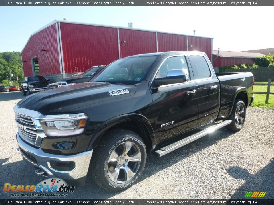 2019 Ram 1500 Laramie Quad Cab 4x4 Diamond Black Crystal Pearl / Black Photo #1