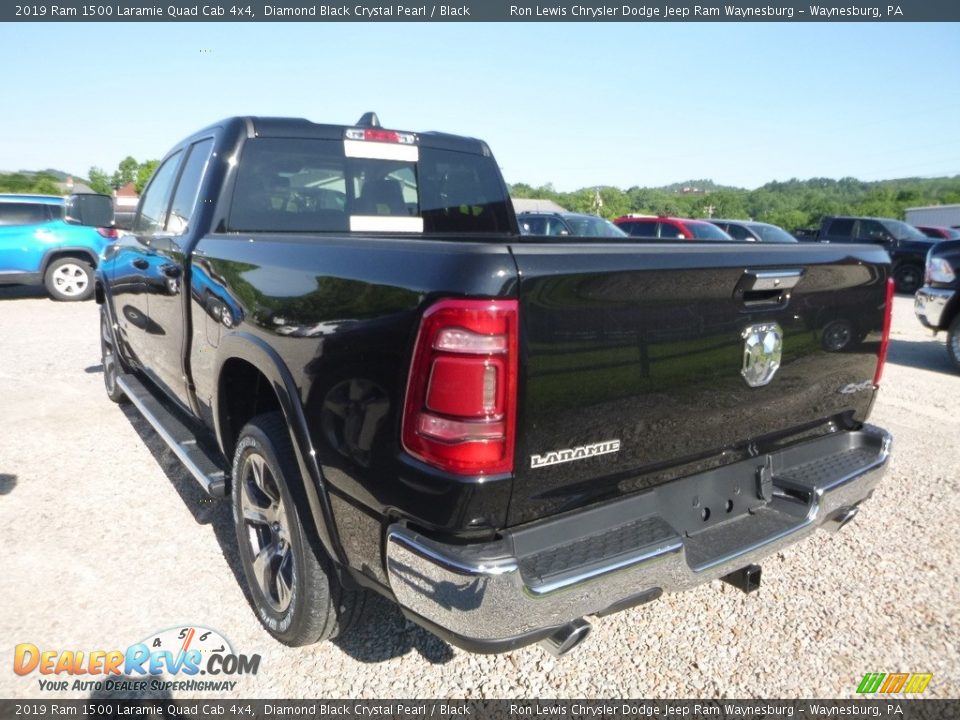 2019 Ram 1500 Laramie Quad Cab 4x4 Diamond Black Crystal Pearl / Black Photo #2