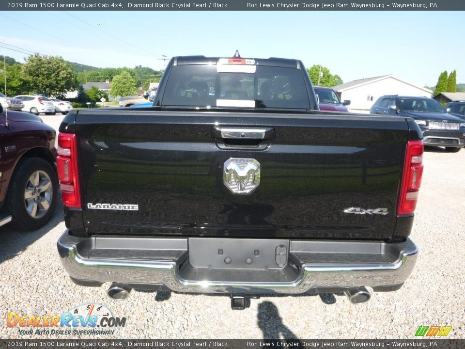 2019 Ram 1500 Laramie Quad Cab 4x4 Diamond Black Crystal Pearl / Black Photo #3