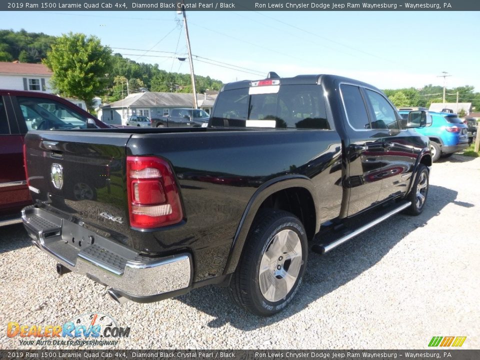 2019 Ram 1500 Laramie Quad Cab 4x4 Diamond Black Crystal Pearl / Black Photo #4