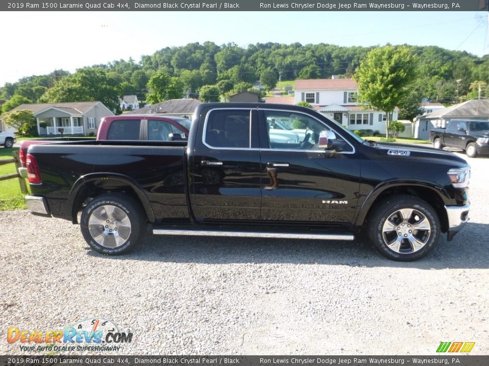 2019 Ram 1500 Laramie Quad Cab 4x4 Diamond Black Crystal Pearl / Black Photo #5