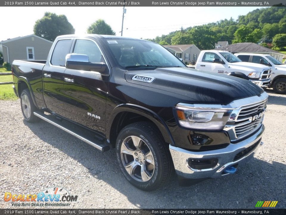 2019 Ram 1500 Laramie Quad Cab 4x4 Diamond Black Crystal Pearl / Black Photo #6