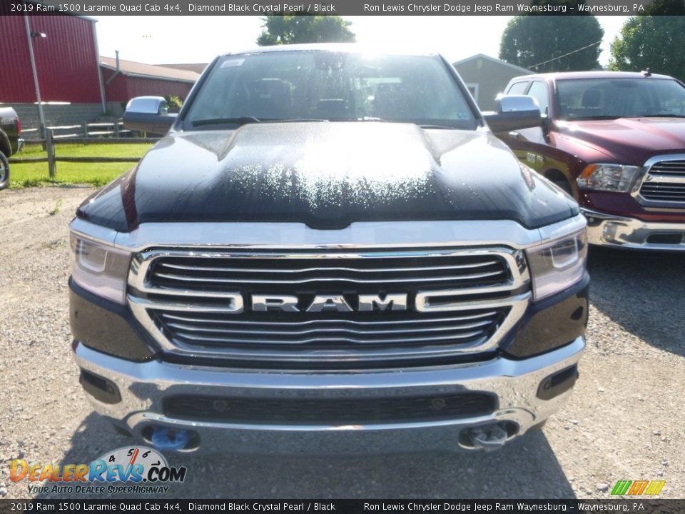 2019 Ram 1500 Laramie Quad Cab 4x4 Diamond Black Crystal Pearl / Black Photo #7