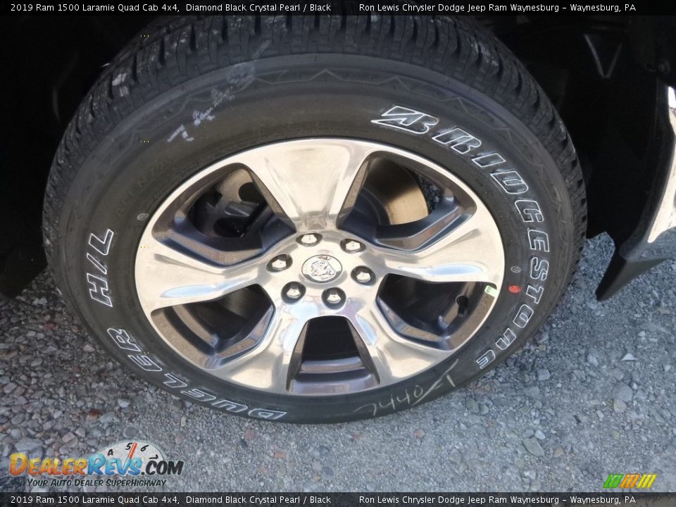2019 Ram 1500 Laramie Quad Cab 4x4 Diamond Black Crystal Pearl / Black Photo #8